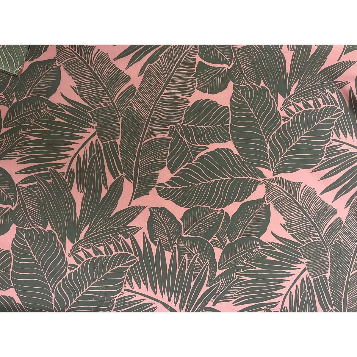 Modern Leaf Print Poly Cotton Hawaiian Fabric | Pink