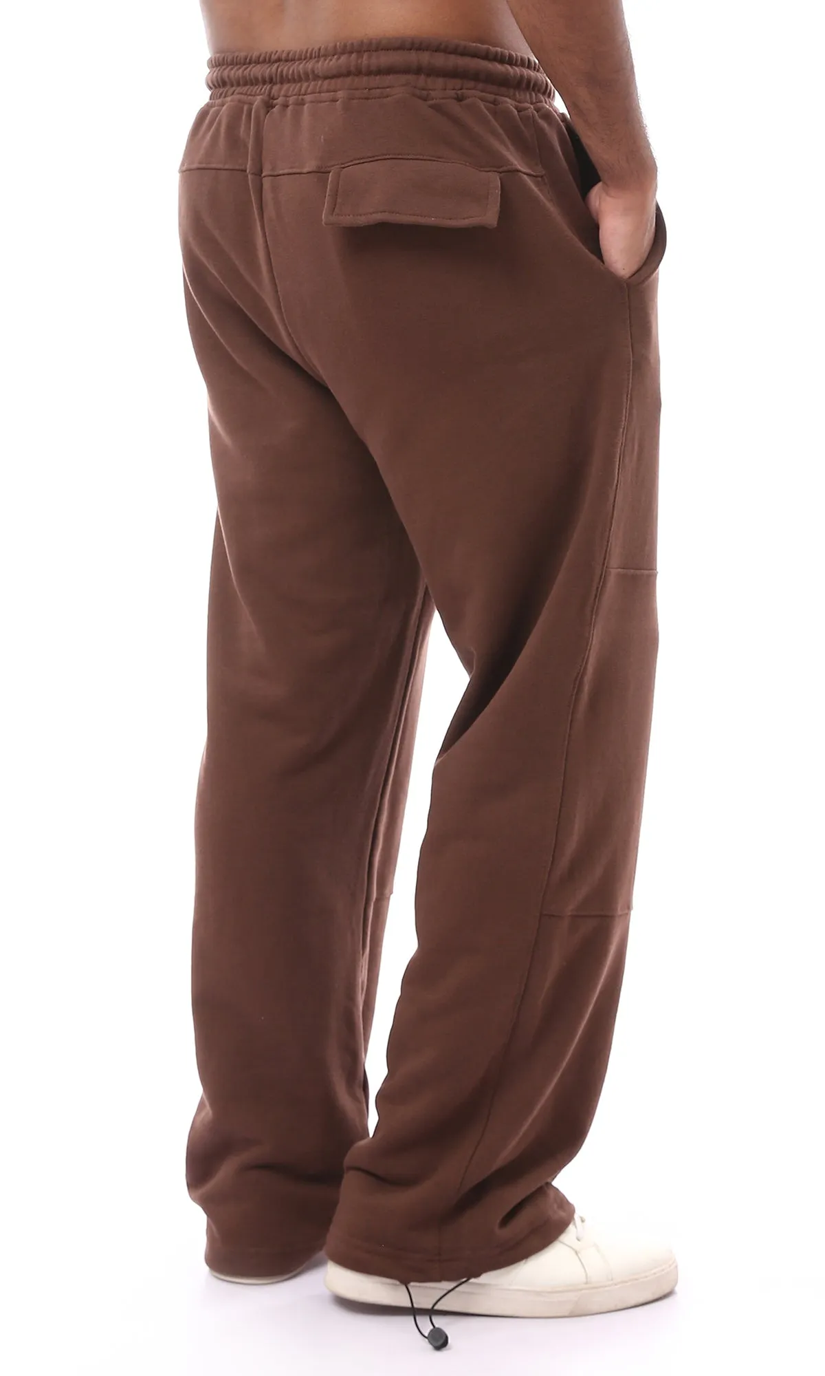 O174894 Solid Slip On Cotton Brown Pants