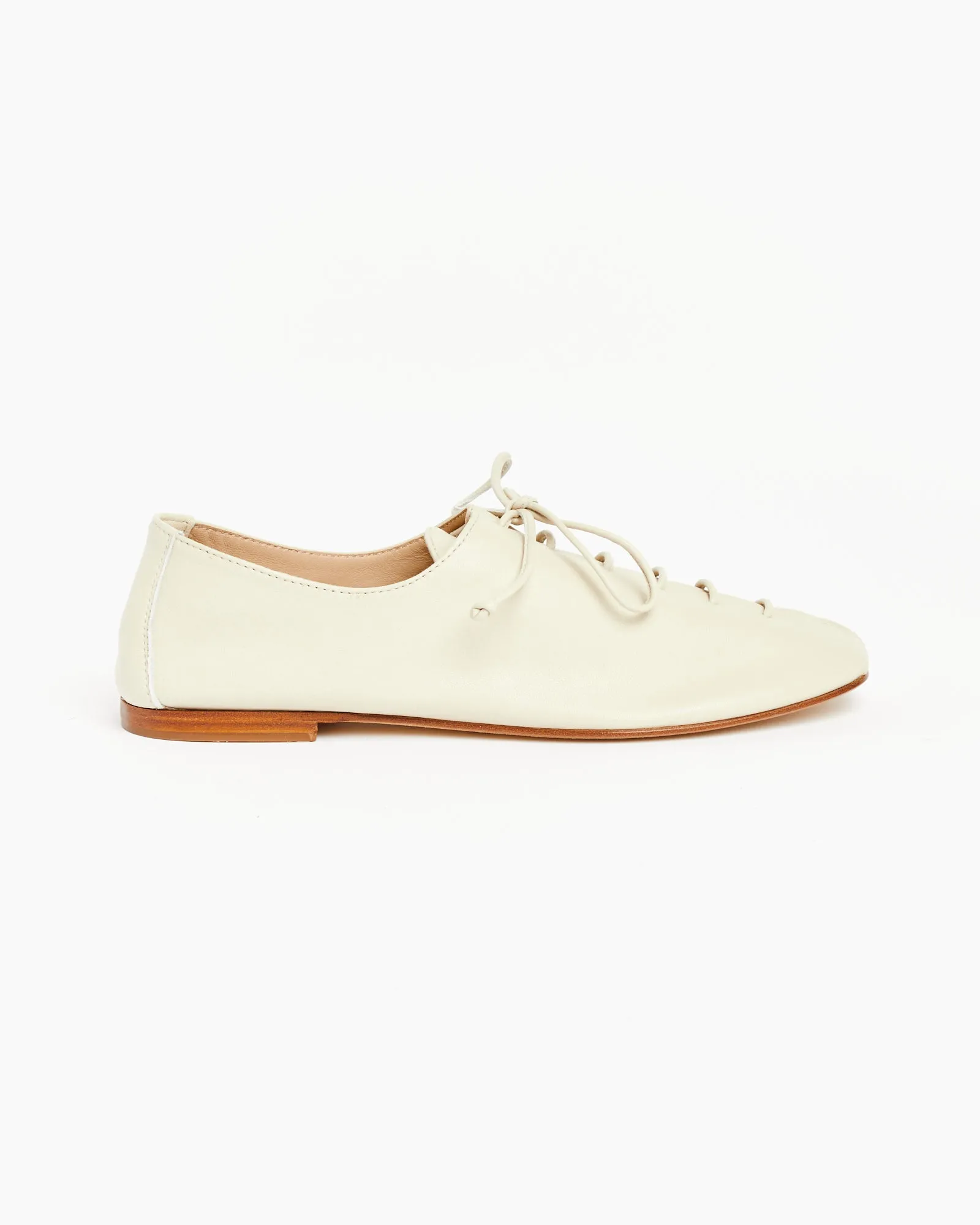 Plegada Deconstructed Lace-up Shoe in Cream