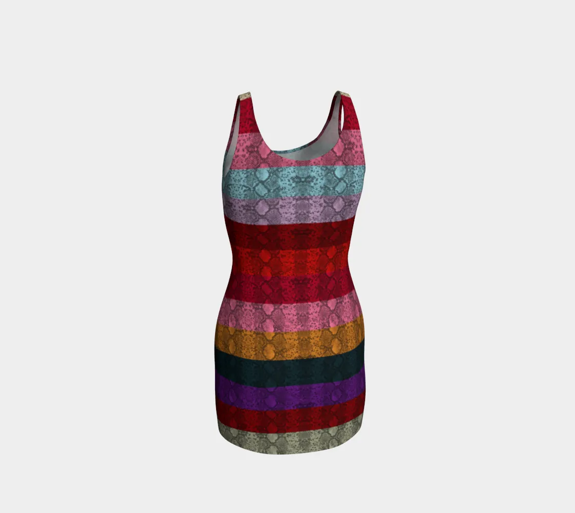 Rainbow Striped Bodycon Dress