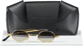 Roberi & Fraud Metallic Gold Doris 2.0 Sunglasses in case