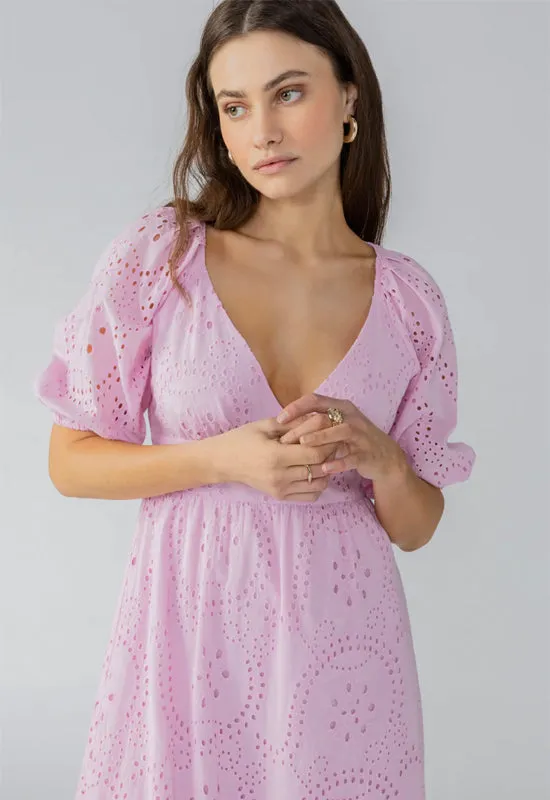 Sanctuary - Maxi Eyelet Dress Pink