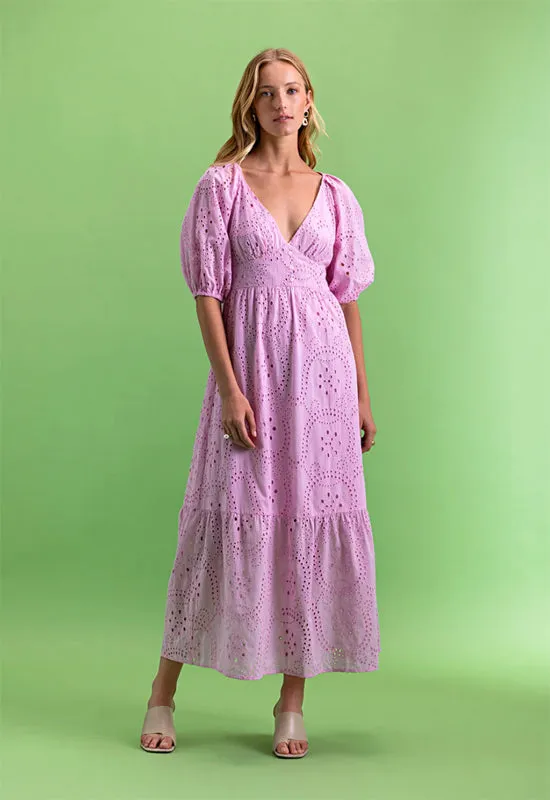 Sanctuary - Maxi Eyelet Dress Pink