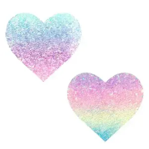 Smarties Party Pastel Multicolor Glitter I Heart U Nipple Cover Pasties