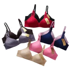 Soft Padded Push-Up Bra with Adjustable Straps Multi Floral Lines Latest Solid Padded Bra For Women