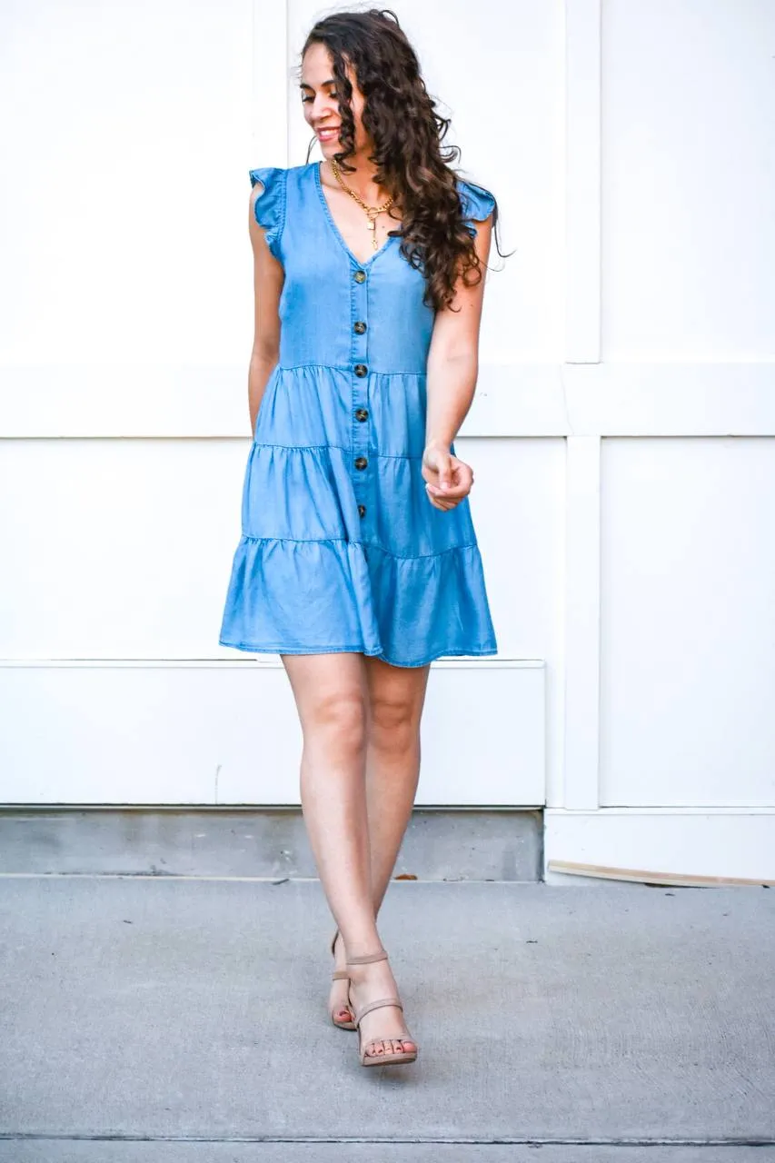 Still The One Denim Swing Dress