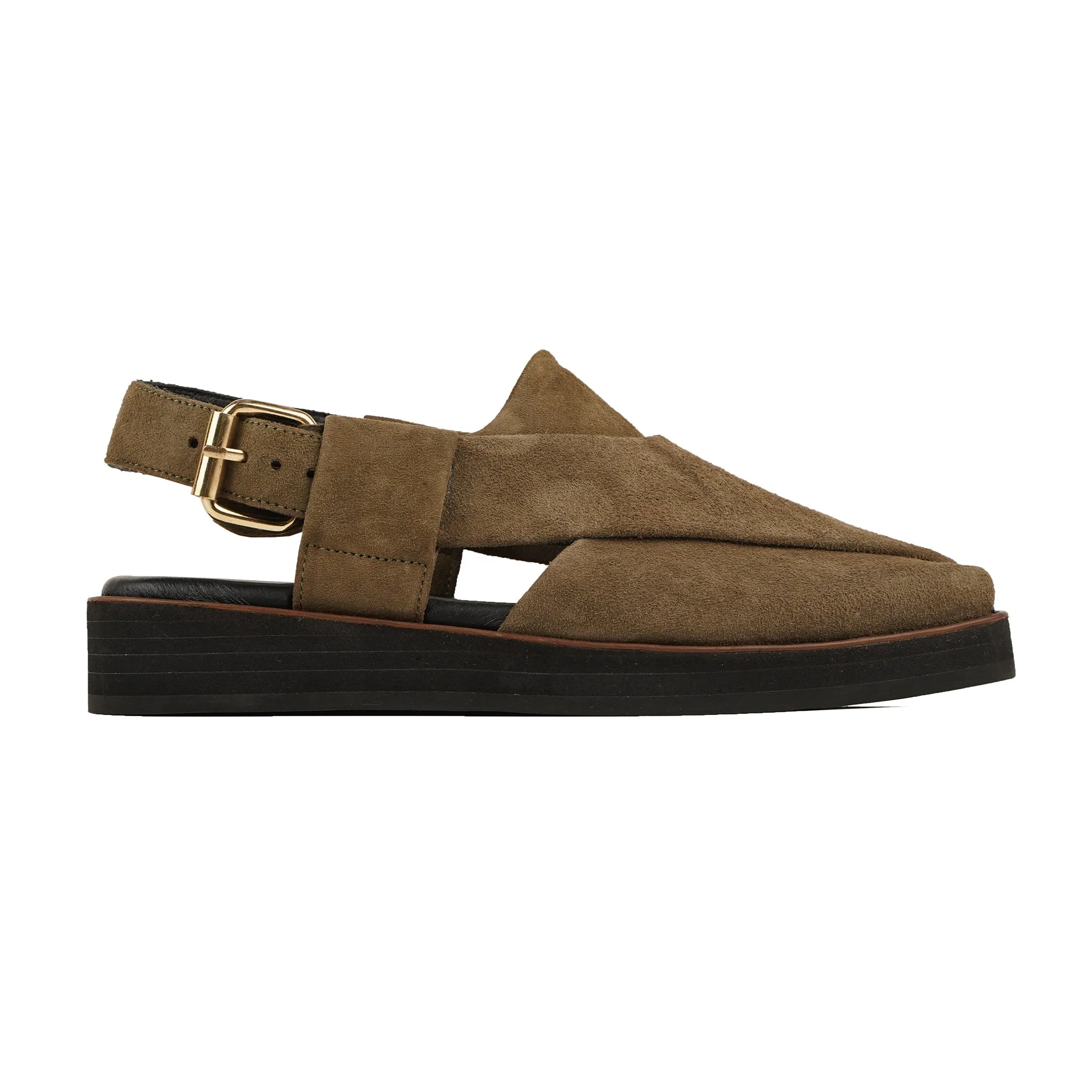 Tabriz - Men's Brown Kid Suede Sandal