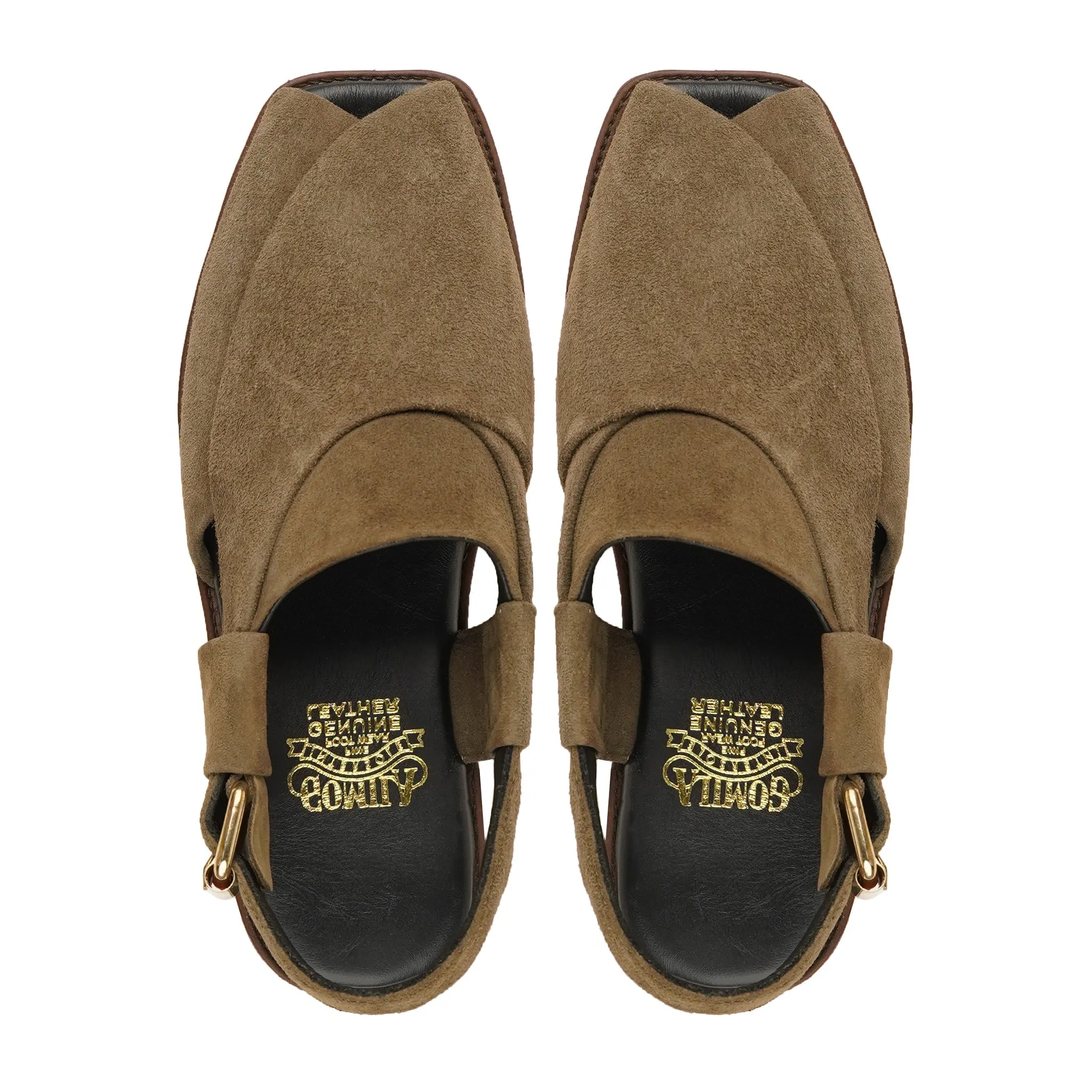 Tabriz - Men's Brown Kid Suede Sandal