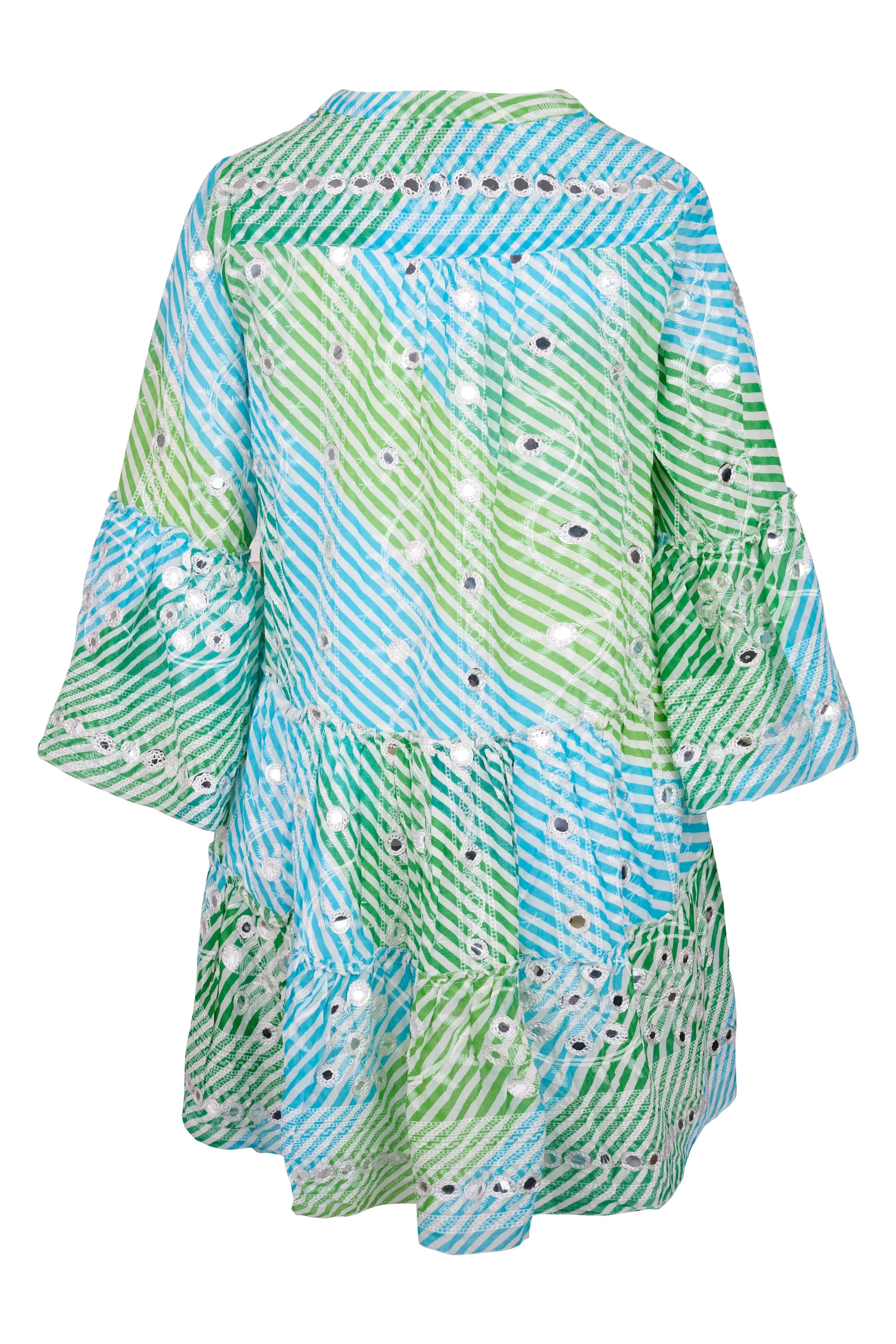 The Bell Mini Dress Green & Blue