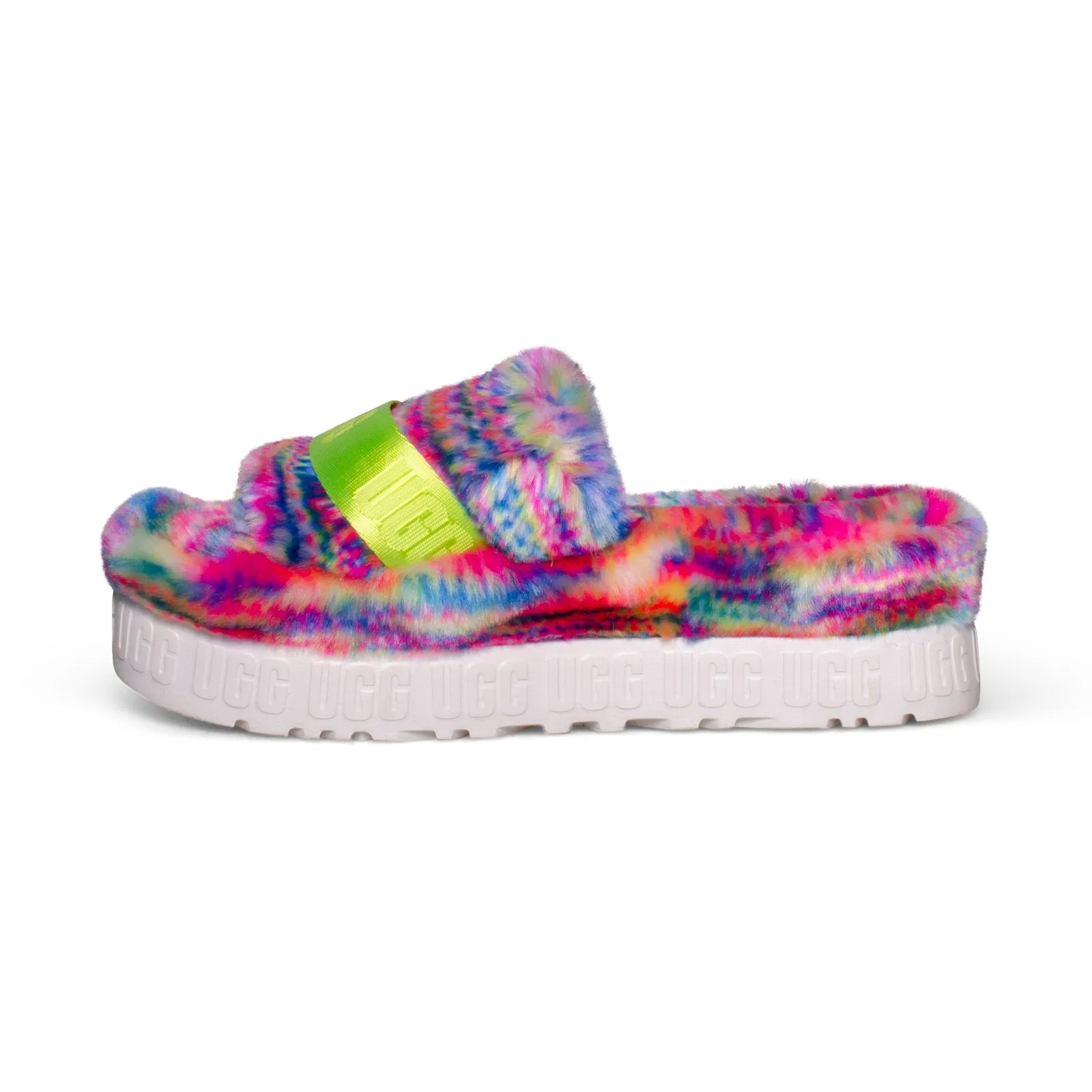 UGG Fluffita Pixelate White Slippers - Women's