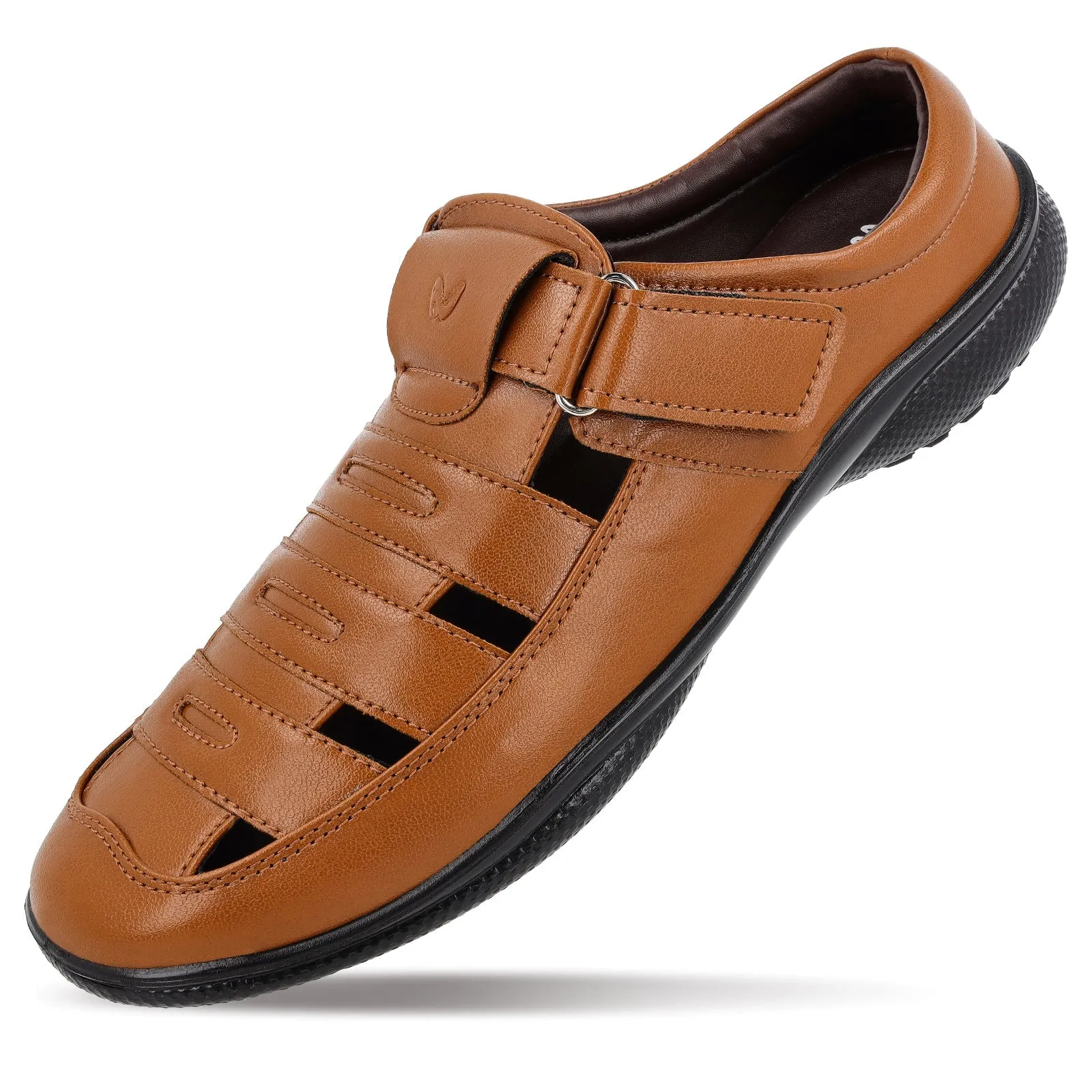 Walkaroo Men Roman Sandals  - WF6258 Tan