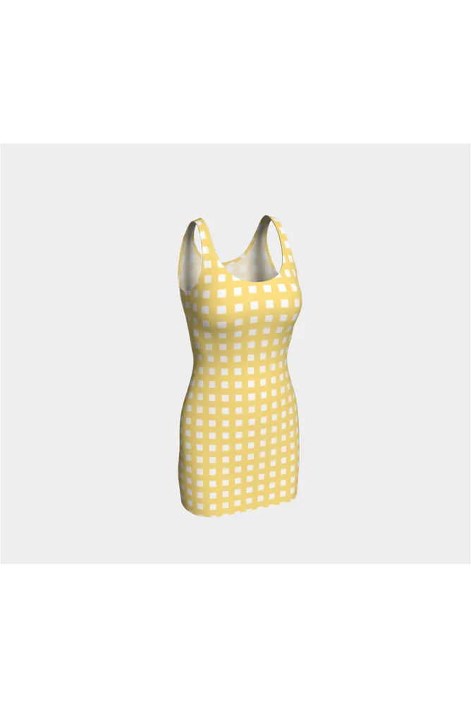 Yellow Gingham Bodycon Dress