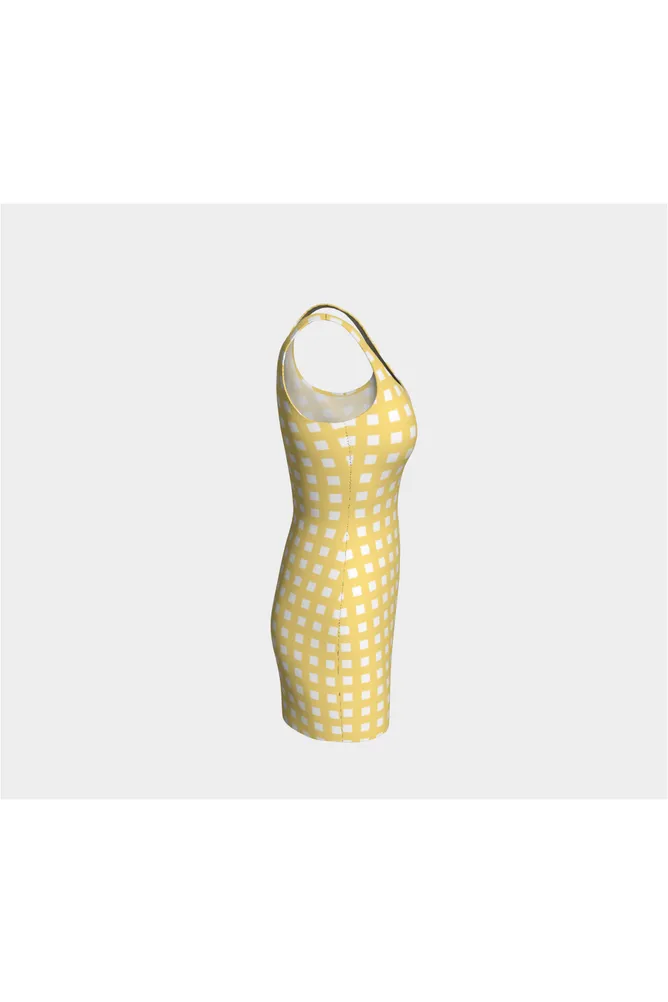 Yellow Gingham Bodycon Dress