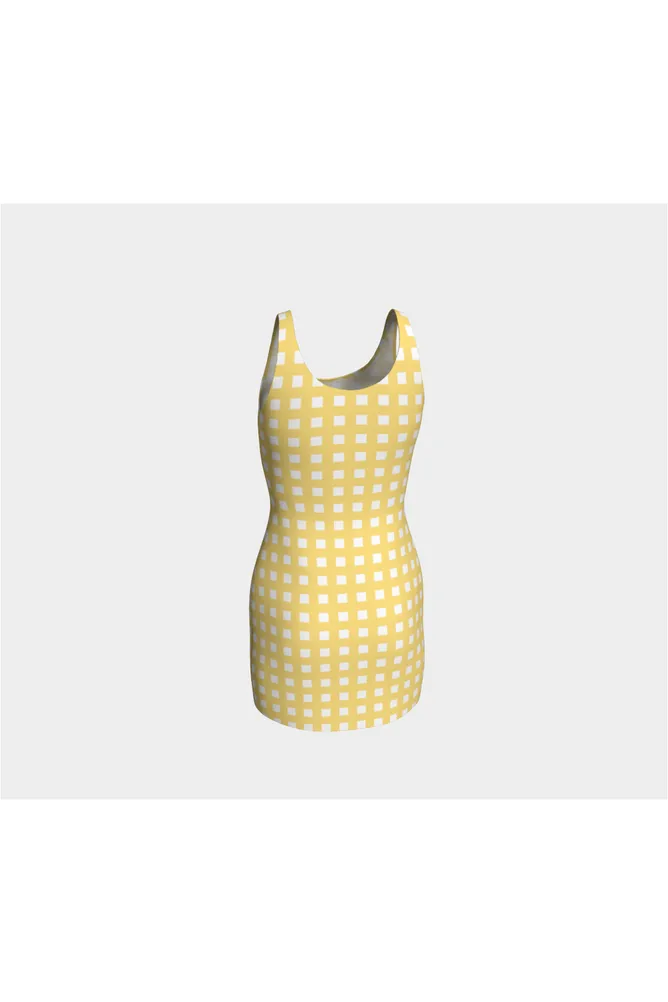 Yellow Gingham Bodycon Dress