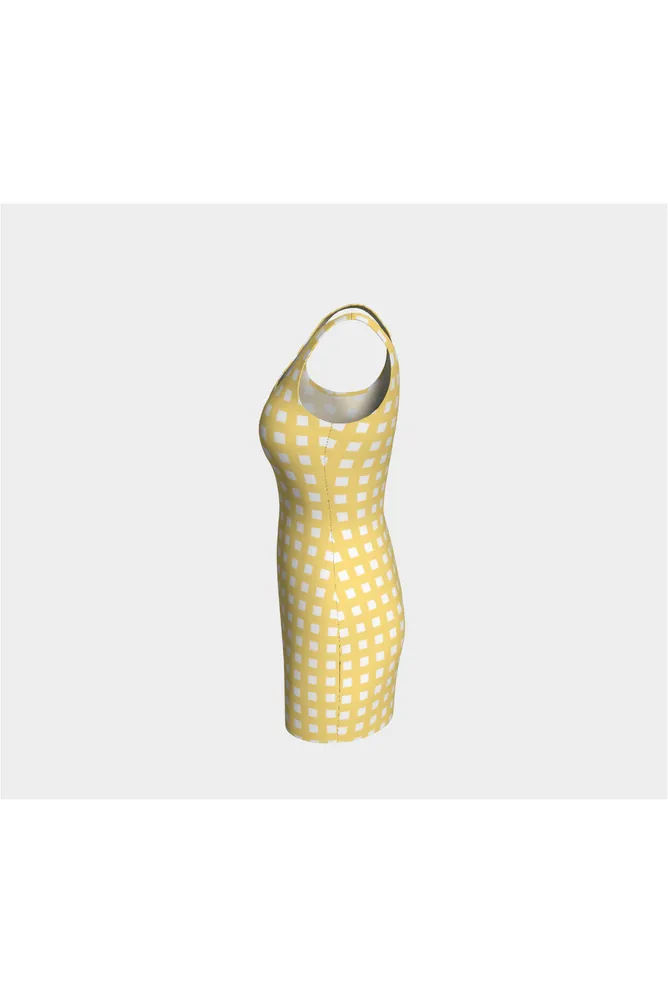 Yellow Gingham Bodycon Dress