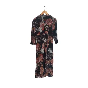 ZARA Black Floral Printed Collared Maxi Dress | Gently used |